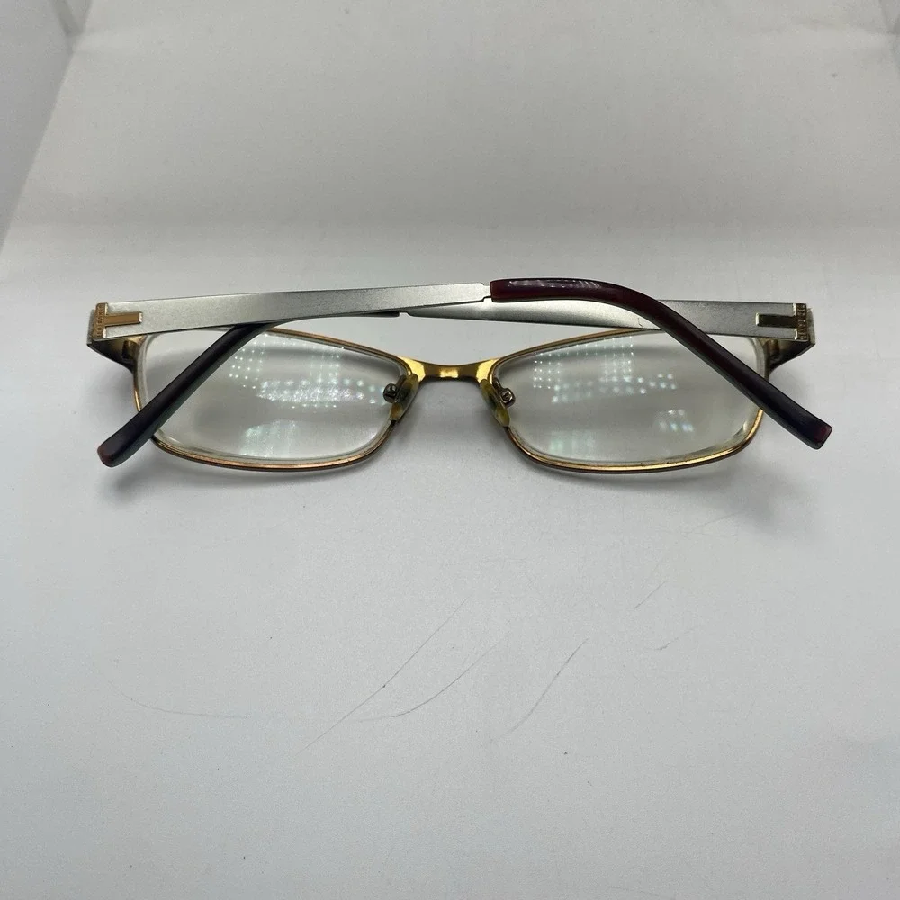 Ted Baker Eyeglasses Women FRAME ONLY Alosiu B222 52-16-135 Gold silver 563
